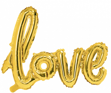 XL Folienballon - LOVE Schriftzug, gold - 73cm x 59cm